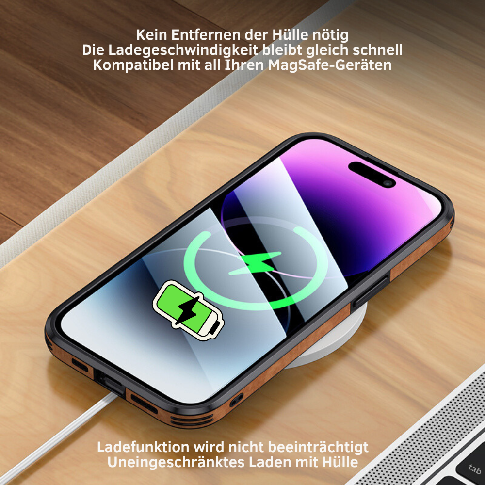 Smartphone Hoesje in Leerlook — Slank Design met Valbescheming & MagSafe-Compatibiliteit voor iPhone 16/15/14/13/12