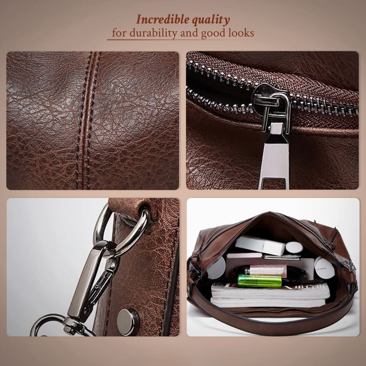 Leren Schoudertas met Verstelbare Riem Dames Premium Flap Crossbody Handtas voor Dagelijks Gebruik en Uitgaan