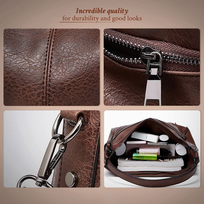 Leren Schoudertas met Verstelbare Riem Dames Premium Flap Crossbody Handtas voor Dagelijks Gebruik en Uitgaan