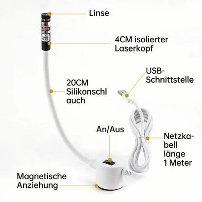 Magnetische Laserassistent voor Naaimachines met Flexibele Arm en USB-Aansluiting