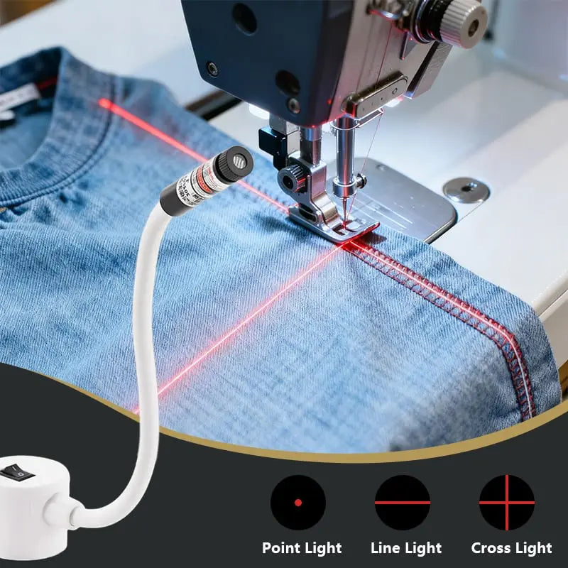 Magnetische Laserassistent voor Naaimachines met Flexibele Arm en USB-Aansluiting