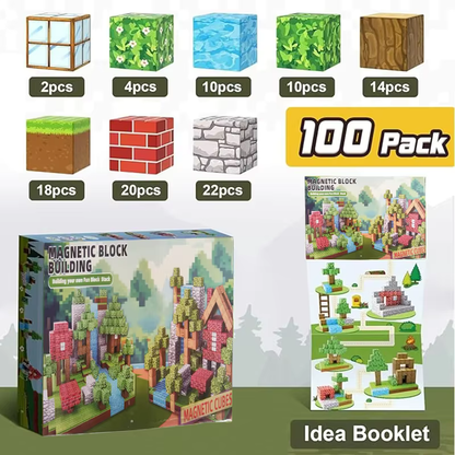 Magnetische Bouwblokken Set 100 Stuks Kunststof Kinderen Bouwspeelgoed Creatief Educatief Speelgoed Magnetische Kubussen Met Ideeënboek