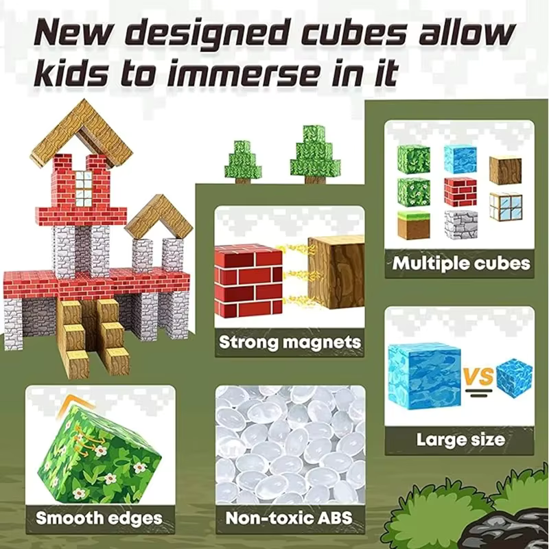 Magnetische Bouwblokken Set 100 Stuks Kunststof Kinderen Bouwspeelgoed Creatief Educatief Speelgoed Magnetische Kubussen Met Ideeënboek