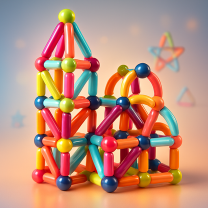 Magnetische Bouwblokken Set voor Kinderen – Educatief Speelgoed met Gekleurde Staven en Ballen voor Creatief Bouwen en Motorische Ontwikkeling vanaf 3 Jaar