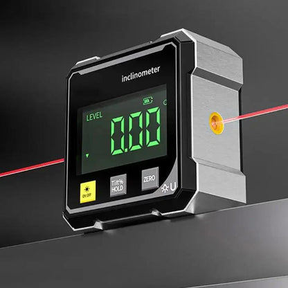 Digitale Hoekmeter Laser Aluminium USB Oplaadbaar Magnetische Voet Waterpas Loodlijn Sloophamer Niveau Meter Bouwgereedschap