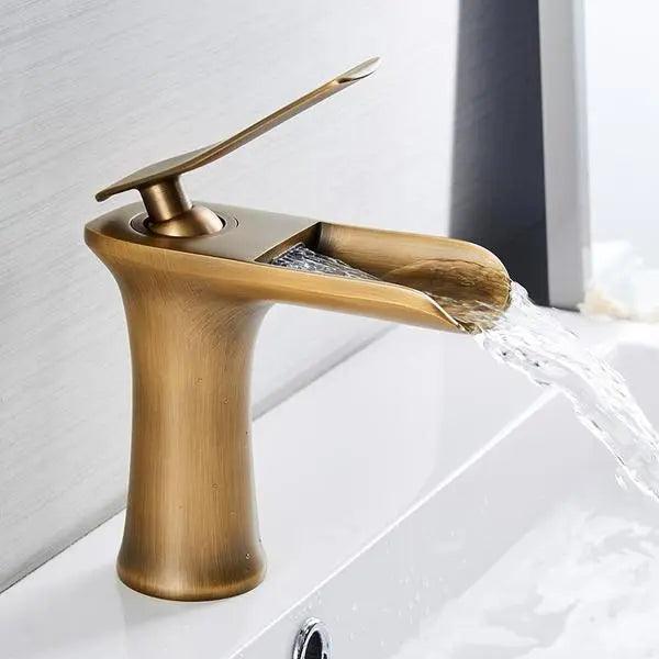 Badkraan Goud Eengreeps Wastafelkraan met Keramische Cartridge Waterbesparend