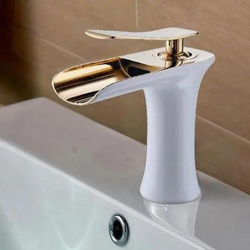 Badkraan Goud Eengreeps Wastafelkraan met Keramische Cartridge Waterbesparend