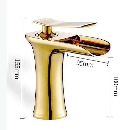 Badkraan Goud Eengreeps Wastafelkraan met Keramische Cartridge Waterbesparend