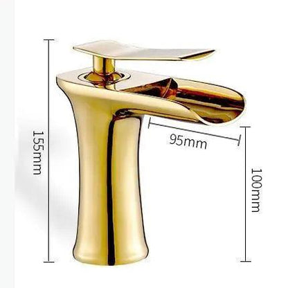 Badkraan Goud Eengreeps Wastafelkraan met Keramische Cartridge Waterbesparend