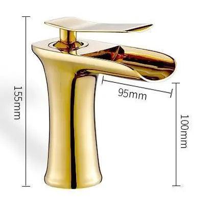 Badkraan Goud Eengreeps Wastafelkraan met Keramische Cartridge Waterbesparend