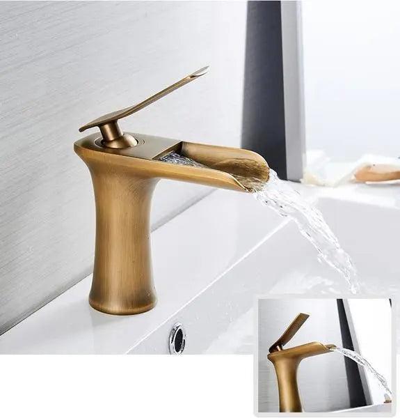 Badkraan Goud Eengreeps Wastafelkraan met Keramische Cartridge Waterbesparend
