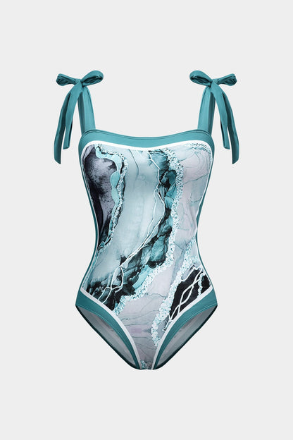 Badpak Set Tweedelig met Pareo Abstract Print