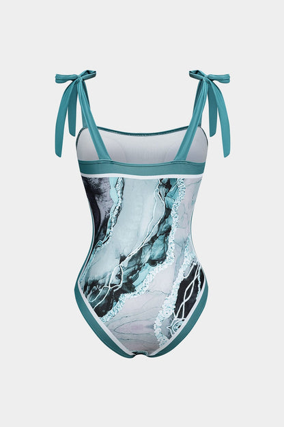 Badpak Set Tweedelig met Pareo Abstract Print