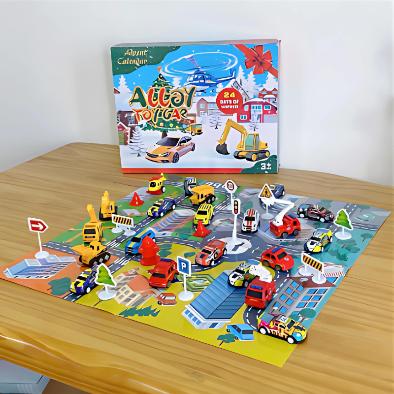 Speelgoed Auto Adventskalender 24 Stuks Kerst Aftelkalender Kinderen Verrassingskalender Voertuigen