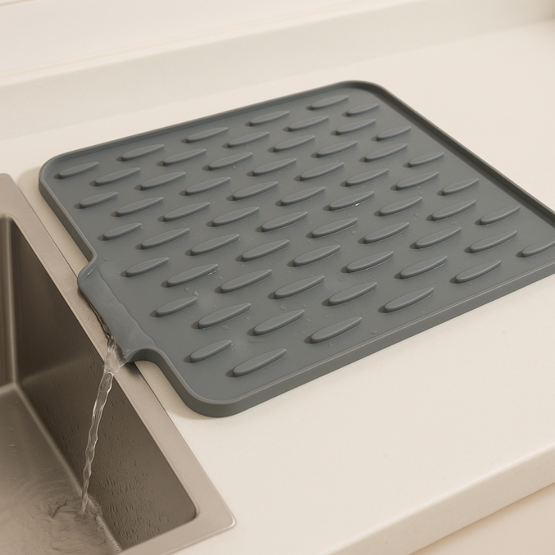 Siliconen Afvoer- & Droogmat voor de Keuken – Hittebestendig, Antislip & Snel Droog | Multifunctionele Afdruipmat