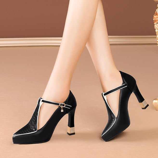 Dames Décolleté Schoen Met T-bar Bandje