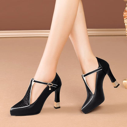 Dames Décolleté Schoen Met T-bar Bandje