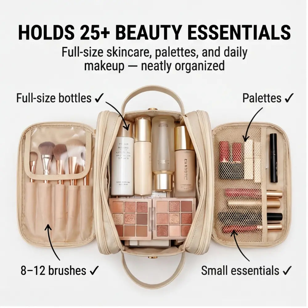 Make-up Organizer met Penseelopberging – Afklappende Opening, 25+ Producten
