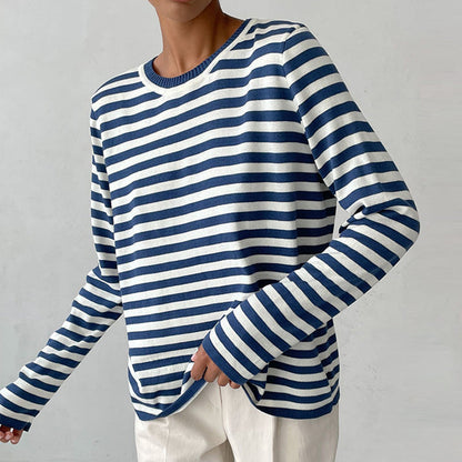 Vrouwelijke Striped Lange Mouwen Blouse