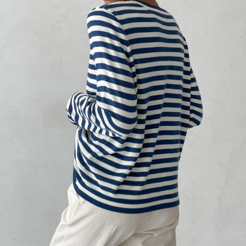 Vrouwelijke Striped Lange Mouwen Blouse