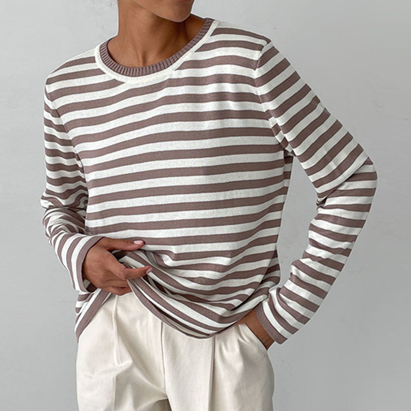 Vrouwelijke Striped Lange Mouwen Blouse