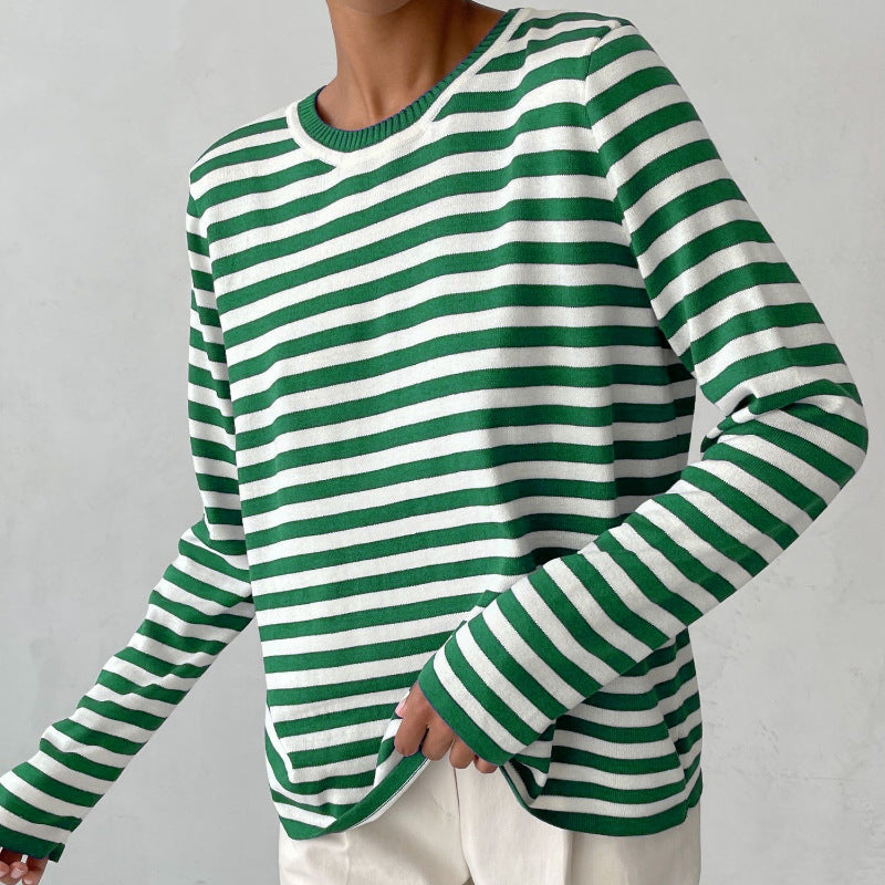 Vrouwelijke Striped Lange Mouwen Blouse