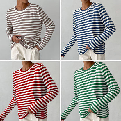 Vrouwelijke Striped Lange Mouwen Blouse - StudioMarella