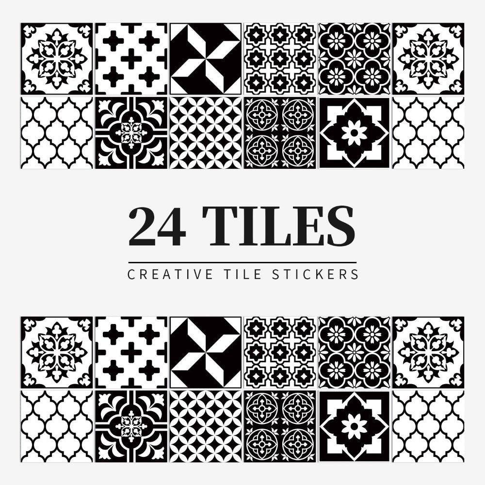 Zelfklevende Portugese tegelstickers met kleurrijk mandala patroon voor keuken en badkamer wanddecoratie set van 24 stuks