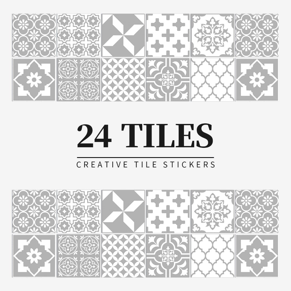 Zelfklevende Portugese tegelstickers met kleurrijk mandala patroon voor keuken en badkamer wanddecoratie set van 24 stuks