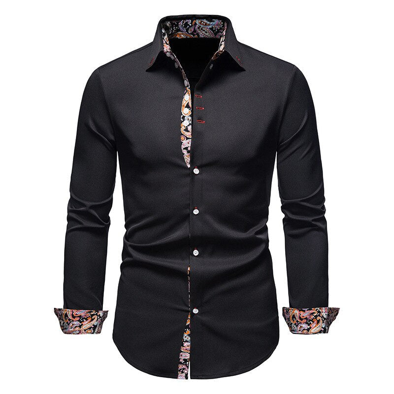 Mannen Overhemd Paisley Print Casual Katoen