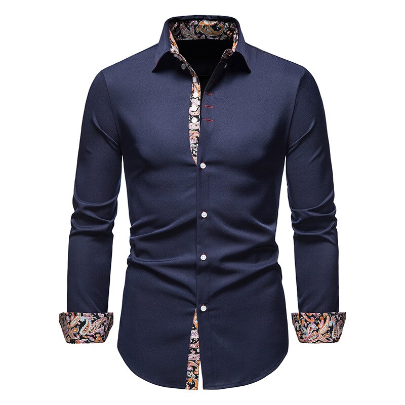 Mannen Overhemd Paisley Print Casual Katoen
