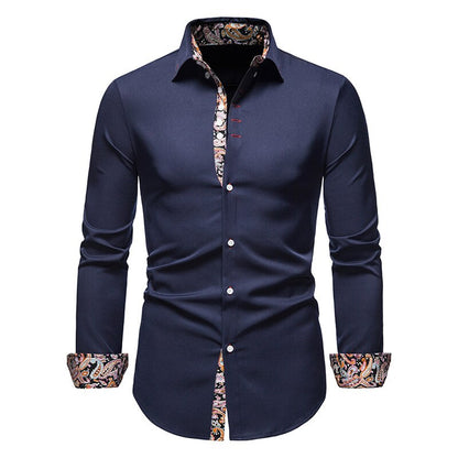 Mannen Overhemd Paisley Print Casual Katoen