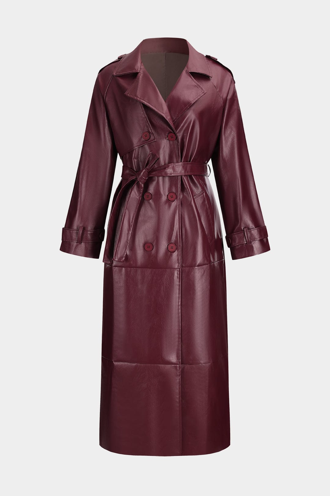 Dames Trenchcoat van Kunstleder Elegant en Stijlvol - StudioMarella