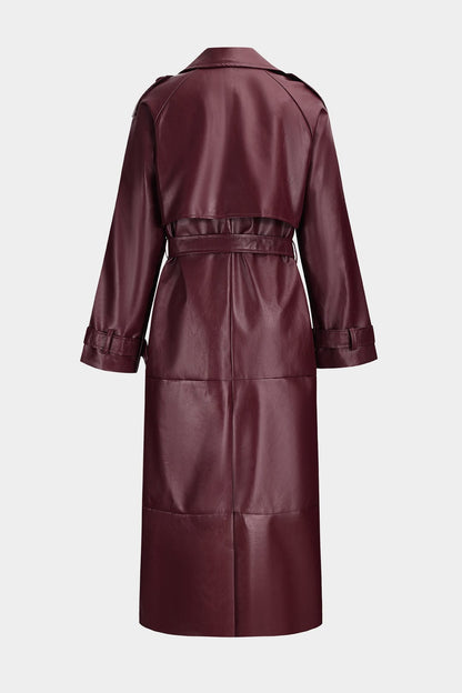 Dames Trenchcoat van Kunstleder Elegant en Stijlvol
