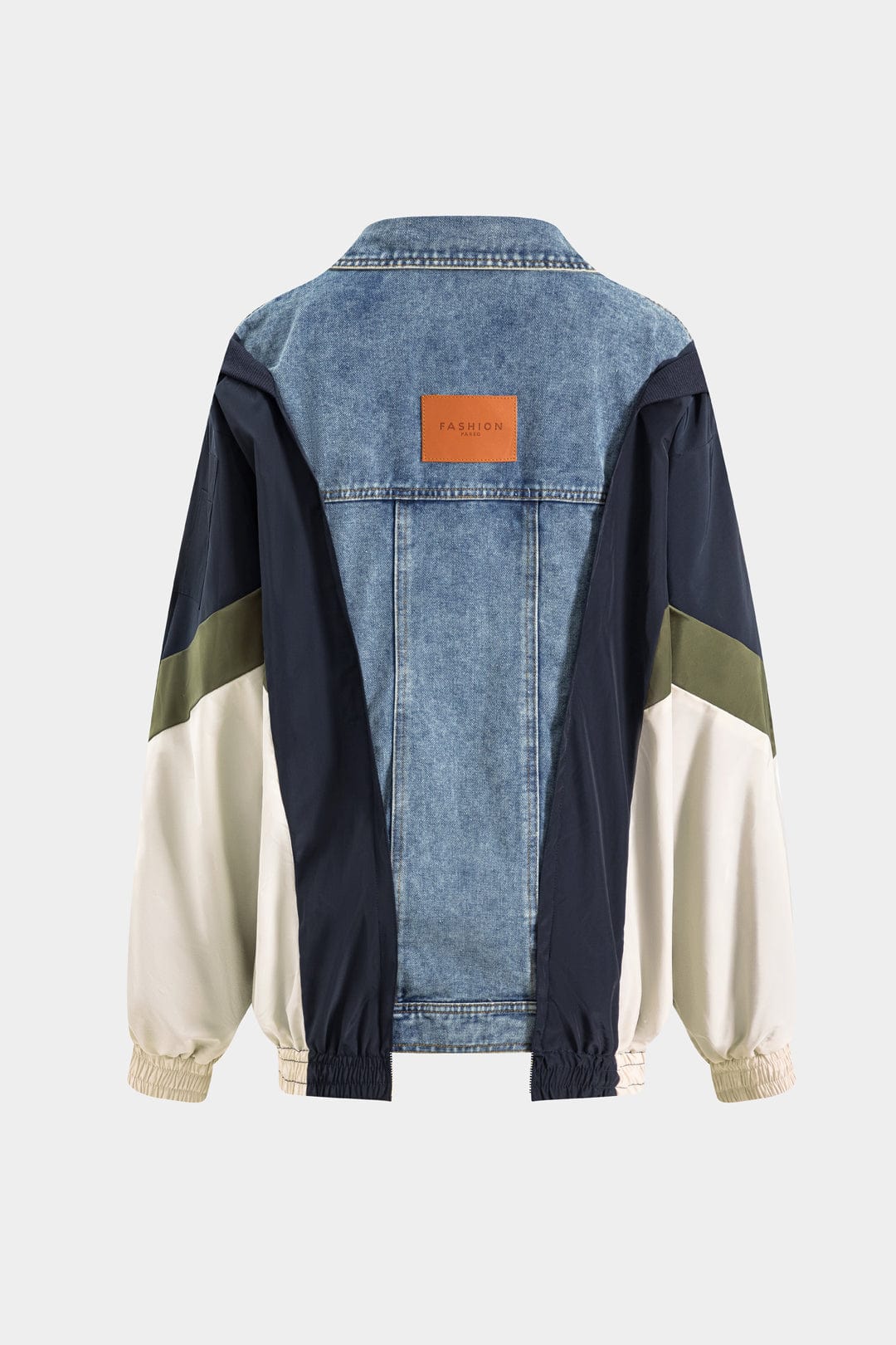 Herenjas Patchwork Denim Nylon Uniek Design