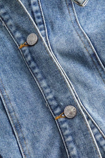 Herenjas Patchwork Denim Nylon Uniek Design