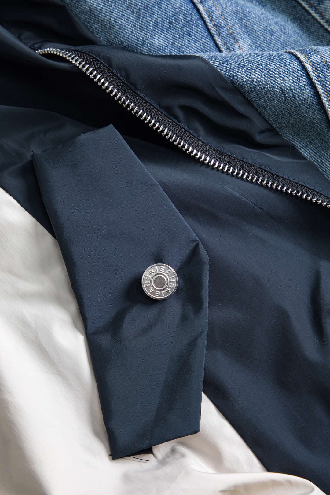 Herenjas Patchwork Denim Nylon Uniek Design