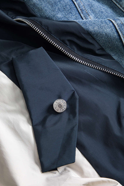 Herenjas Patchwork Denim Nylon Uniek Design