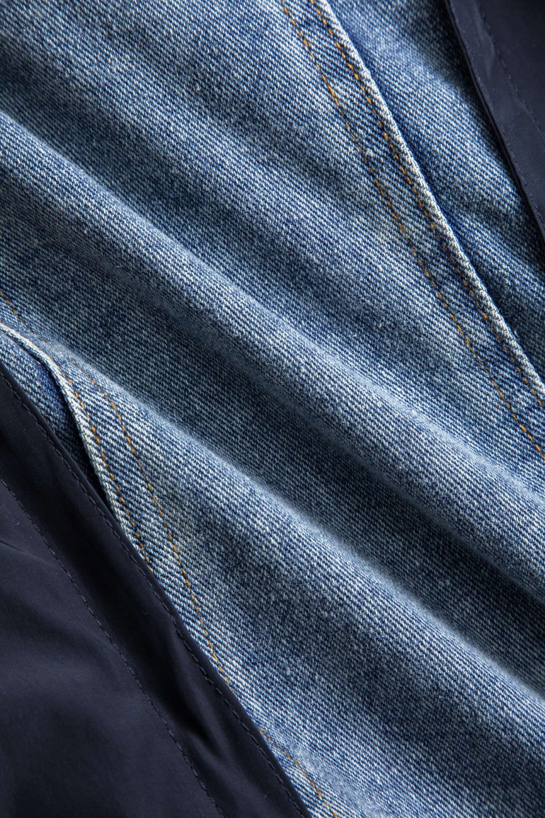 Herenjas Patchwork Denim Nylon Uniek Design