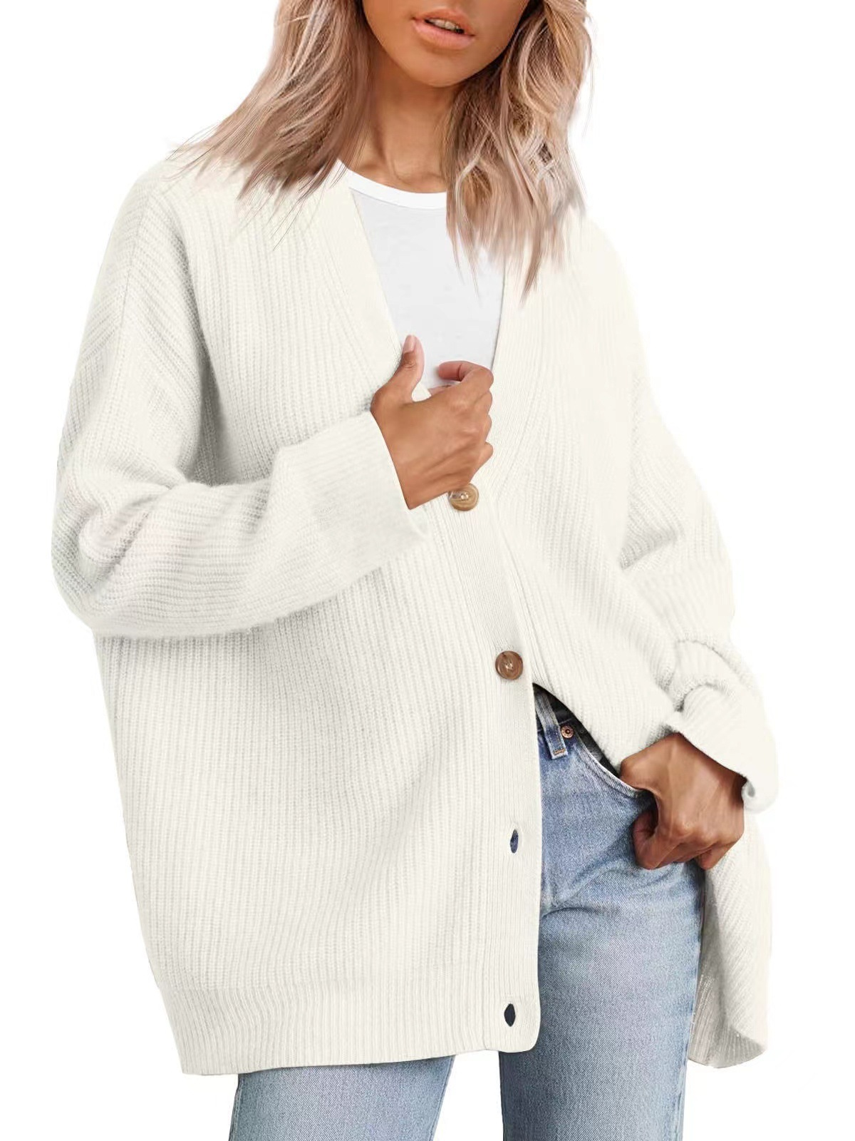 Vrouwelijke Cardigan Lange Casual met Knopen