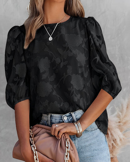 Elegante Blouse van Chiffon met Pofmouwen