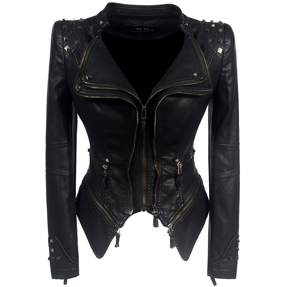Leren Biker Jacket Slim Fit voor Dames - StudioMarella