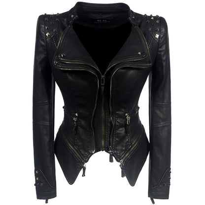 Leren Biker Jacket Slim Fit voor Dames - StudioMarella