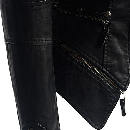 Leren Biker Jacket Slim Fit voor Dames