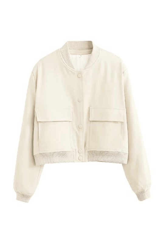 Korte Jas College Stijl Button Up voor Dames - StudioMarella