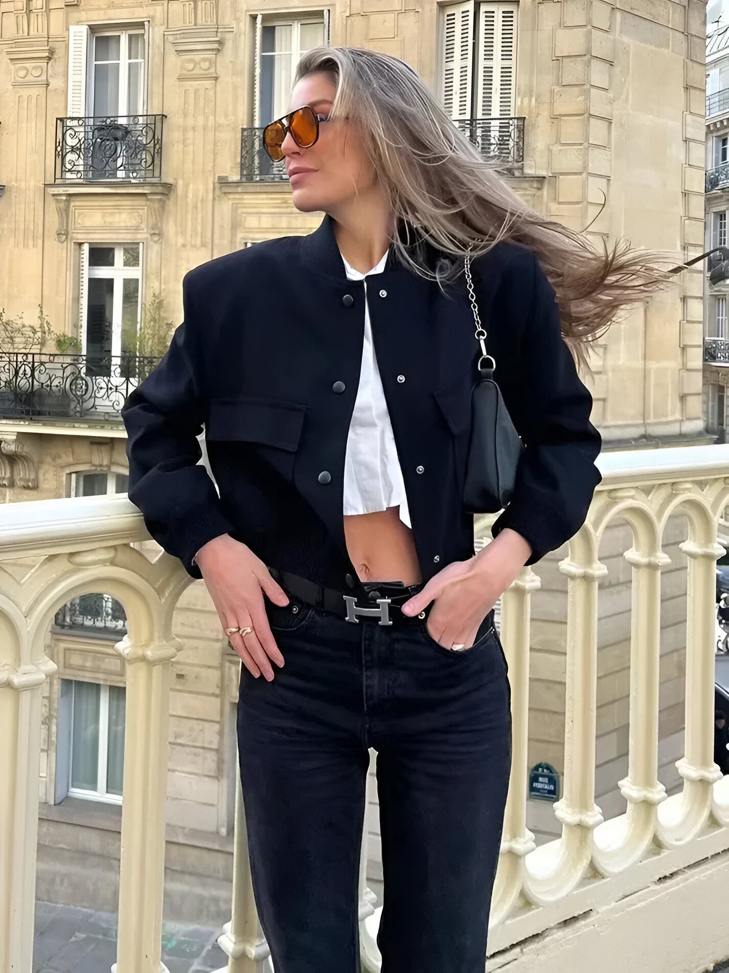 Korte Jas College Stijl Button Up voor Dames