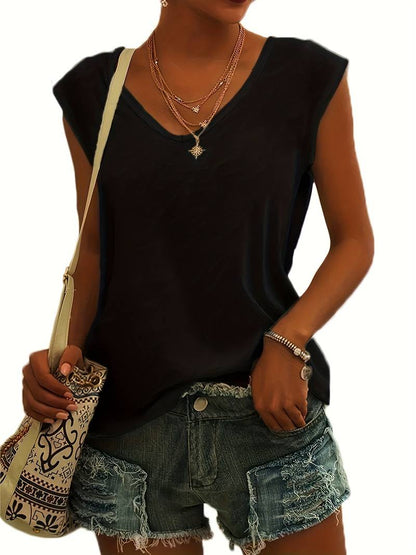 V-hals T-shirt voor Vrouw Elegante Stijl