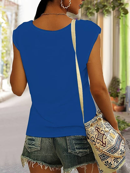 V-hals T-shirt voor Vrouw Elegante Stijl