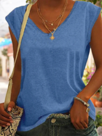 V-hals T-shirt voor Vrouw Elegante Stijl