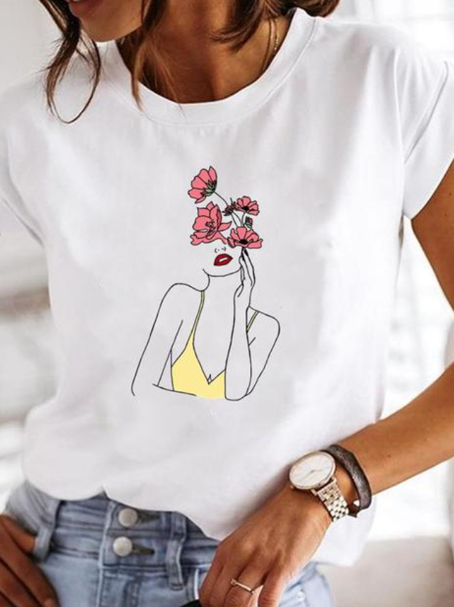 Losse Zomer T-shirt voor Vrouw Casual Stijl